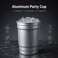 Gobelet en aluminium en gros avec rebord lisse et design empilable pour bars, fêtes et événements