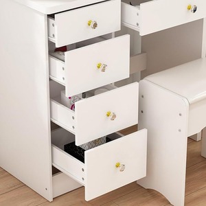 Ensemble élégant de table de toilette de maquillage avec des lumières LED douces Tiroirs de rangement Coiffeuse moderne pour chambre à coucher Prix direct d'usine - Product Image 3