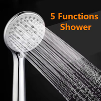 Offre Spéciale : Kit de Douche à Main Chromé pour Salle de Bain, 5 Fonctions, Tuyau Flexible, Idéal Hôtels, Appartements, Projets RV, Filtration d'Eau