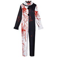 Costume de Clown Tueur Adulte pour Halloween, Tenue Effrayante Noire et Blanche, Combinaison et Masque pour Hommes et Femmes