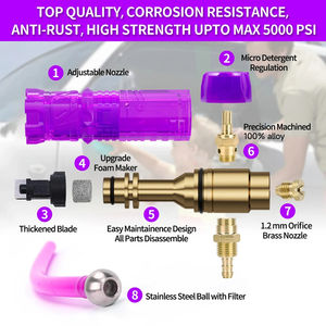 Pistolet pulvérisateur de mousse électrique en laiton Bear Crystal pour voiture, buse de mousse à pression réglable, canon à neige, raccord de mousse pour <span class=keywords><strong>Karcher</strong></span> Lavor - Product Image 3