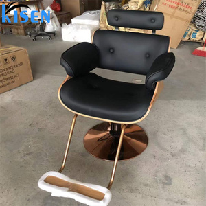 Fauteuil de coiffure et table de soin esthétique Kisen Luxury Beauty Black, avec pompe hydraulique, couleur grise, pour mobilier de salon. - Product Image 2