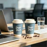 Gobelets à café expresso jetables compostables de qualité alimentaire, à double paroi, imperméables, en matériaux recyclés, blancs et bruns, pour le vin, sans additifs