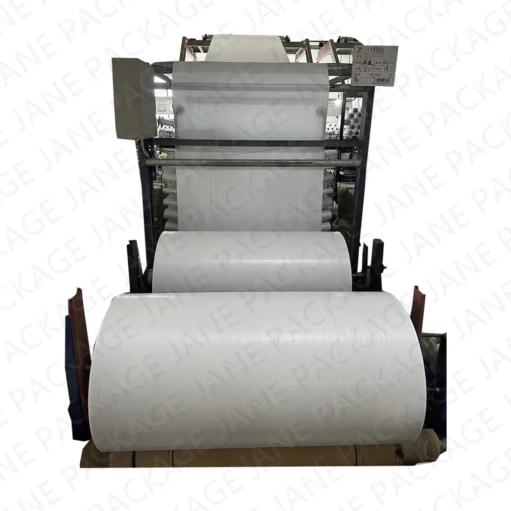 Nhà sản xuất giá thấp tái chế PP đồng bằng dệt vải cuộn plaun PP dệt Ống vải Jumbo Túi Vải địa kỹ thuật vải mang theo túi