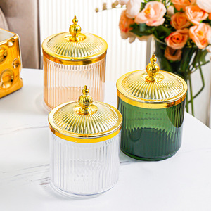 Frascos de almacenamiento herméticos con tapas metálicas, contenedores de cocina de plástico transparente de calidad alimentaria con forma cilíndrica para granos, cereales y té - Product Image 4