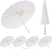 Parasol en papier de bambou blanc DIY 2027 – Cadeau promotionnel de mariage