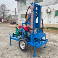 Petite machine de forage de puits d'eau diesel 30 CV, 200 m, montée sur roues, hydraulique