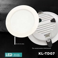 5W 9W 12W 18W 24W 1,3 pouces Ultra fin encastré en aluminium LED Downlight SMD2835 IP54 Emplacement humide Anti-éblouissement pour la maison/le bureau