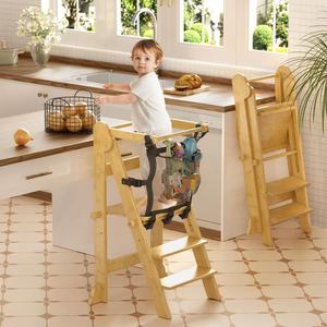 Silla de comedor infantil de madera transfronteriza, taburete para bebé, torre de aprendizaje Montessori para el hogar, lavabo, reposapiés - Product Image 1