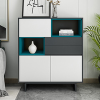Armoire à chaussures en bois avec 2 portes et étagères ouvertes étagère à chaussures couleur chêne
