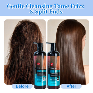 Ensemble de soins capillaires en gros, shampooing et après-shampooing à la kératine et au collagène pour cheveux abîmés - Product Image 2