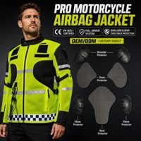 Blouson de moto unisexe CE blindé avec airbag, imperméable, coupe-vent, respirant, en maille, grande taille, pour la course et le cruiser, protection contre les chocs