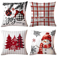 Housse de coussin décorative de Noël de festival taie d'oreiller d'hiver avec arbre et bonhomme de neige pour la décoration de Noël à la maison