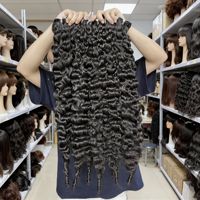 Extensions de cheveux humains bruts en lots, bouclés birmans, sans perte, 100% vierges non traités, cheveux indiens bruts en lots, à coudre, noir naturel