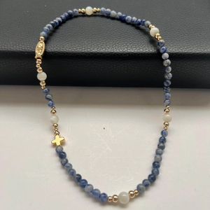 Bracelet <span class=keywords><strong>de</strong></span> prière fait main en sodalite perlée avec médaille miraculeuse <span class=keywords><strong>de</strong></span> <span class=keywords><strong>Notre</strong></span>-<span class=keywords><strong>Dame</strong></span>, cadeau catholique pour femmes et hommes - Product Image 3