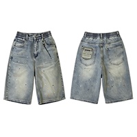 Shorts en jean pour hommes de haute qualité, taille mi-haute élastique, design vintage polyvalent, texture de luxe, style urbain, vente en gros directe usine