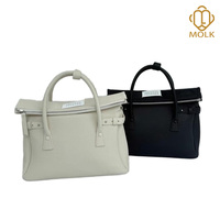 Sac fourre-tout en cuir pleine fleur et toile pour femme, sac à main à deux compartiments avec fermeture éclair, doublure en tissu sergé, grande taille