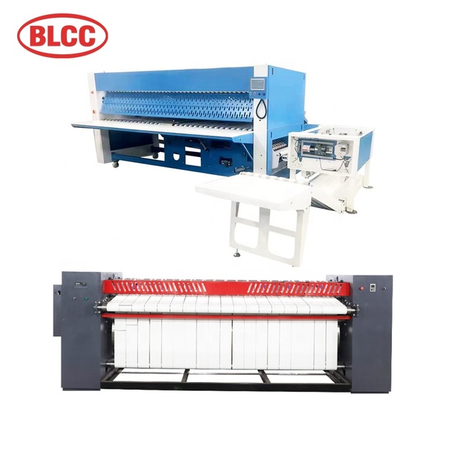 1 Roller 2 Roller Fully Automatic Cloth Ironing and Folding Machine with Stacker for Hotel Laundry Factory