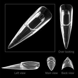 Formes doubles transparentes en forme de goutte d'eau pour manucure, à coller entièrement, pour extension d'ongles, longues, en forme d'amande et trapézoïdales, vente en gros - Product Image 3