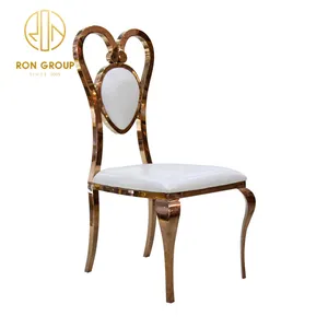 wholesale hotel banquet furniture french style heart shape stainless steel dining chairs modern wedding chair