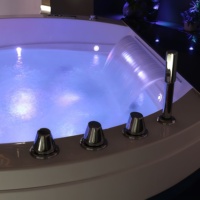 Bain à remous intérieur Aquaspring, spa de massage rond, baignoire en acrylique, jacuzzi, bain à remous avec cascade