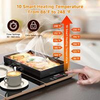 Pemanas Makanan Buffet Listrik Stainless Steel Kontrol Sentuh Coil 8 Tingkat Suhu Dapat Ditumpuk Komersial Rumah Tangga Hot Plate Keramik