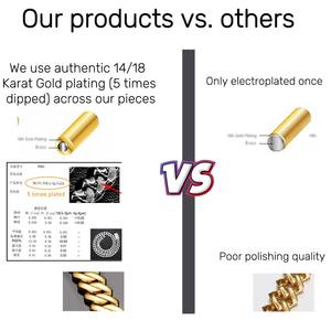 Biểu tượng tùy chỉnh Iced out Monaco Clasp Cuba chuỗi, OEM solid brass 18K vàng mạ vòng cổ và vòng đeo tay Nhà sản xuất - Product Image 3