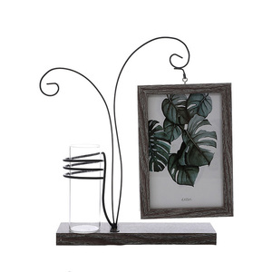 Desktop Metal Tree <b>Photo</b> <b>Frame</b> <b>Double</b> Side Picture Holds 2pcs 4x6 Inch Vertical Pictures With Hydroponics Plants Glass - Product Image 1
