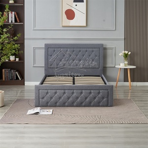 Lit capitonné moderne de luxe au design européen avec système de levage à gaz et rangement, mobilier de chambre à coucher avec <span class=keywords><strong>literie</strong></span> - Product Image 2