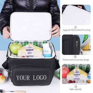 Sac à lunch portable 10L avec logo personnalisé, sac isotherme imperméable, sac de pique-nique réutilisable, sac de rangement alimentaire, sac isotherme cadeau - Product Image 2