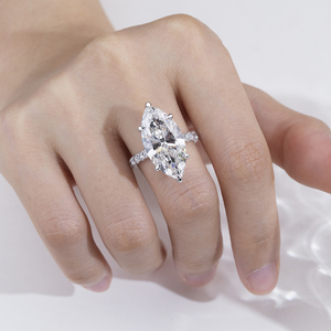 Messi Jewelry MSR-2117 18k Marquise Cut Lab Grown <b>Diamond</b> <b>Ring</b> Engagement <b>Ring</b> - Product Image 4