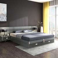 Meuble en bois pour chambre principale, lit de mariage, lit de princesse, chambre à coucher, boîte haute de rangement, Tatami B rembourré, une pièce