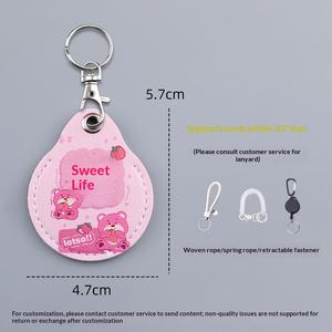 ปลอกป้องกันบัตรควบคุมการเข้าออก NFC ลายแมวนำโชคทรงสี่เหลี่ยมจัตุรัสขนาดเล็ก พร้อมสายคล้องกุญแจแบบถัก สำหรับ<span class=keywords><strong>บ้าน</strong></span><span class=keywords><strong>เช่า</strong></span> รถยนต์ไฟฟ้า - Product Image 2