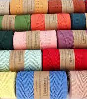 Cordón Decorativo de Macramé de Algodón Natural Suave, para Manualidades, Tejido, Cortina, Cordón para Colgar de Colores