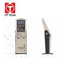 Kios Layar Sentuh Ukuran Dapat Disesuaikan untuk Check-In Hotel Layanan Mandiri, Dispenser Kartu, Mesin Sidik Jari, Pembaca Kartu, Dilengkapi SDK