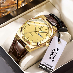 Poedagar vendita calda Casual in pelle orologio di lusso impermeabile luminoso orologio al quarzo per gli uomini - Product Image 3