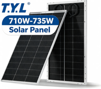 Panneau solaire bifacial à double vitrage type N 710‑735W, anti‑LeTID, garantie linéaire de puissance 30 ans