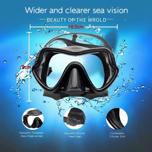Schnorchelmasken-<span class=keywords><strong>Set</strong></span>, Tauchmaske aus gehärtetem Glas mit geringem Volumen und Nass-Schnorchel für Erwachsene - Product Image 2
