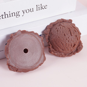 Bolas de helado simuladas de PVC, divertidos y realistas accesorios de modelo de postre, bolas de helado multicolor con bordes. - Product Image 5