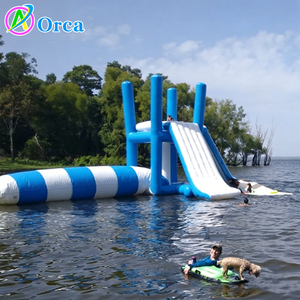 Tour <span class=keywords><strong>de</strong></span> saut gonflable flottante pour parc aquatique personnalisé, tour d'<span class=keywords><strong>action</strong></span> aquatique gonflable flottante avec toboggan et blob aquatique - Product Image 3