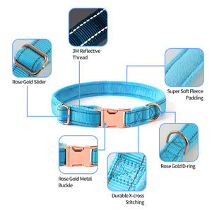 मोटी पिल्ला छोटे कुत्तों उच्च बनाने की क्रिया बड़ा धातु बकसुआ हार्डवेयर कॉलर सेट लक्जरी प्रशिक्षण पट्टा पालतू पशु उत्पादों कुत्ते कॉलर - Product Image 2