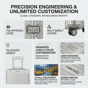 Valigia in Alluminio Personalizzabile Blu Chiaro, Bagaglio Rigido in PC, Trolley con Ruote Girevoli, Serratura TSA, Valigia da Viaggio in Metallo - Product Image 3