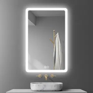 HIXEN 18-10B 2023 Oem/odm, лидер продаж, большая освещенная светодиодная подсветка для ванной комнаты, зеркало для умывальника