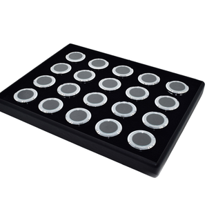 Boîte à bijoux Rectangle Double flanelle en gros d'usine pour stocker des pièces précieuses de diamants blancs noirs et de pierres précieuses - Product Image 2