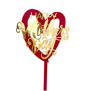 Insert <span class=keywords><strong>de</strong></span> gâteau en acrylique rouge or « <span class=keywords><strong>Maman</strong></span> » pour la fête des mères, la fête des femmes, décoration <span class=keywords><strong>de</strong></span> gâteau « Je t'aime <span class=keywords><strong>maman</strong></span> » - Product Image 5