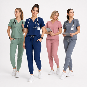 Tenue d'infirmière blanche pour hôpital, ensemble de blouses médicales en tissu extensible tissé, personnalisable, anti-humidité pour les longues journées des médecins - Product Image 2