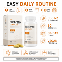Quercétine Complexe Marque Blanche 500mg avec Bromélaïne et Bioflavonoïdes d'Agrumes 60 Capsules Végétales Complément Alimentaire pour la Santé Immunitaire Usine
