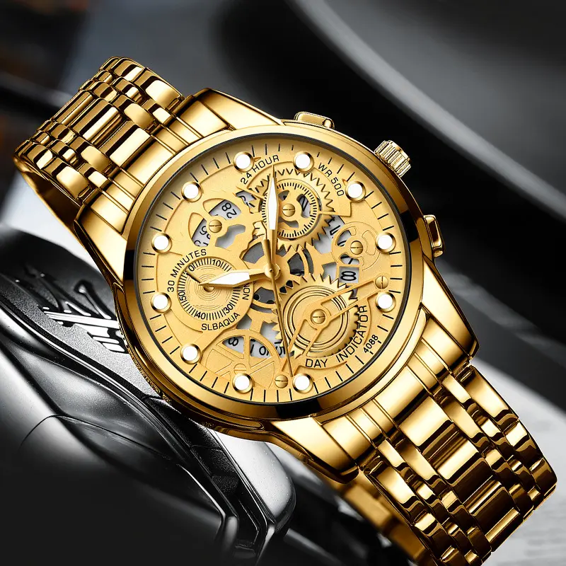 FNGEEN 4088 Watch Men's Automatic Quartz hollowing trend waterproof luminous fashion luxury high quality male wristwatch