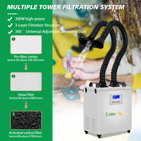 Double ventilateur à forte aspiration de 300w avec filtre Hepa Extracteur de fumée de soudage pour l'impression 3D et la gravure au laser Purificateur d'air