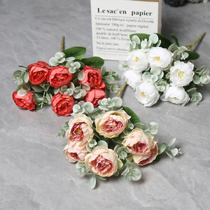 6 Roses <span class=keywords><strong>en</strong></span> Soie Réalistes Simulées, Roses Multicolores <span class=keywords><strong>de</strong></span> Tianjin, Décoration <span class=keywords><strong>de</strong></span> Mariage Noble et Élégante, Fleurs Artificielles <span class=keywords><strong>en</strong></span> <span class=keywords><strong>Gros</strong></span> à Prix Abordable - Product Image 4